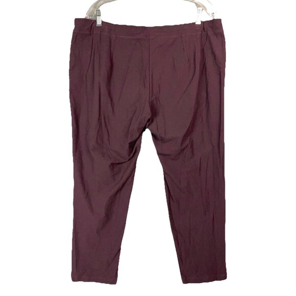 Eileen Fisher Women XL Stretch Crepe Slim Ankle Pant Purple Pull On Drapey READ - Picture 8 of 9